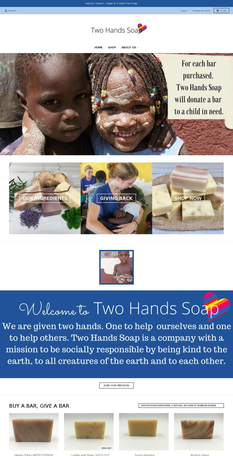 twohandssoap.com — Shopify storefront screenshot