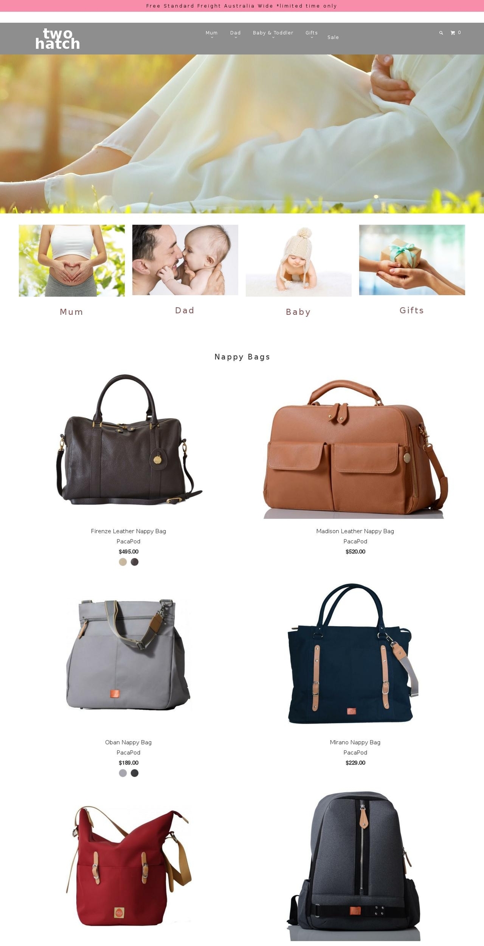twohatch.com.au shopify website screenshot