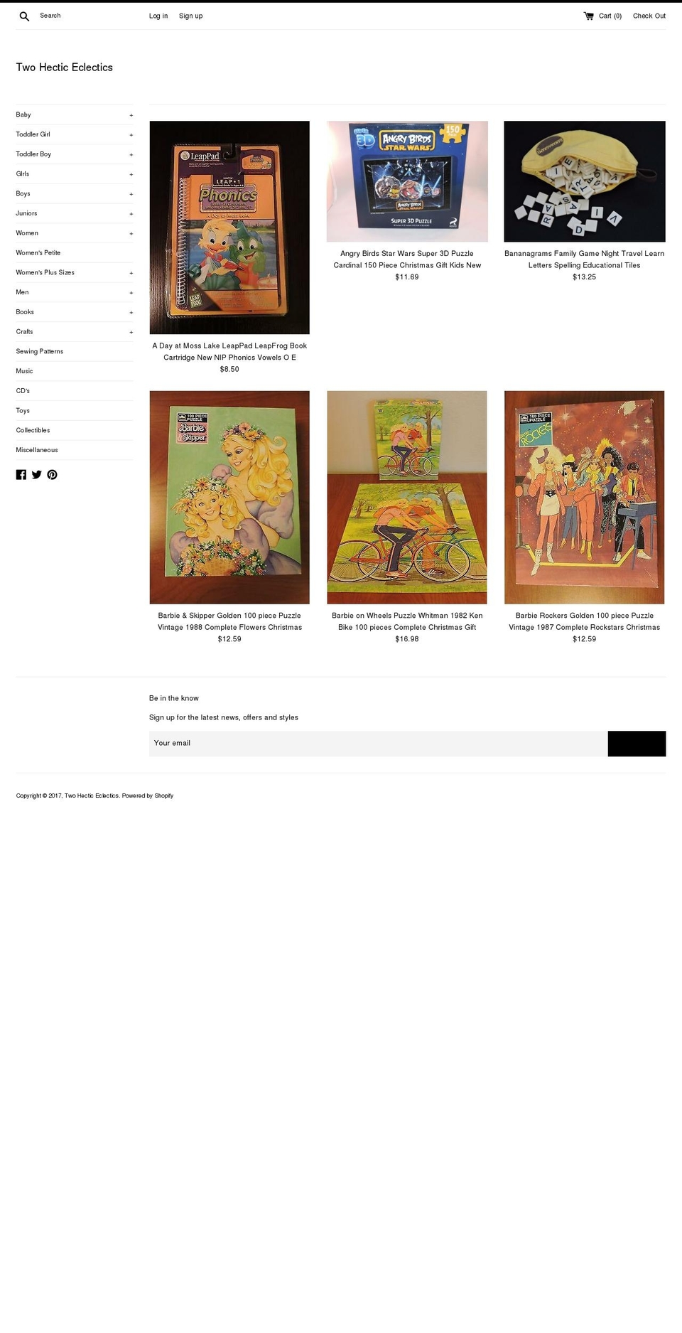 twohecticeclectics.com shopify website screenshot