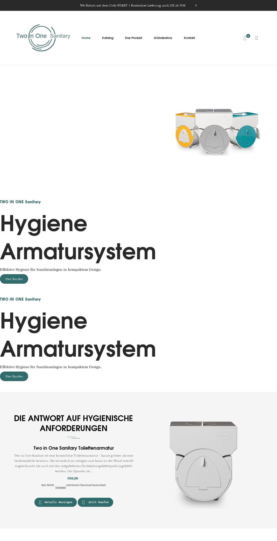 twoin-one.com shopify website screenshot