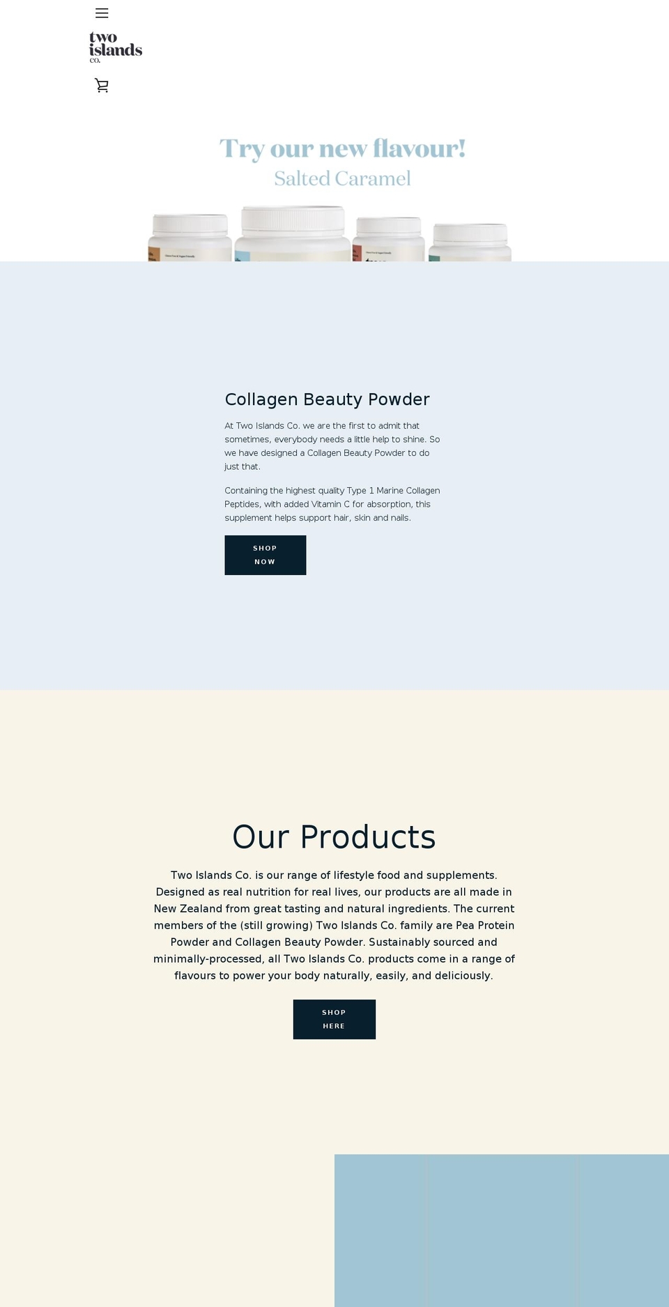 twoislandsco.com — Shopify storefront screenshot