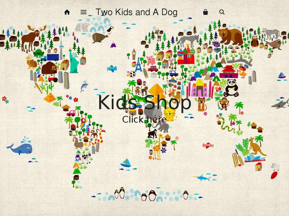 twokidsandadog.com shopify website screenshot