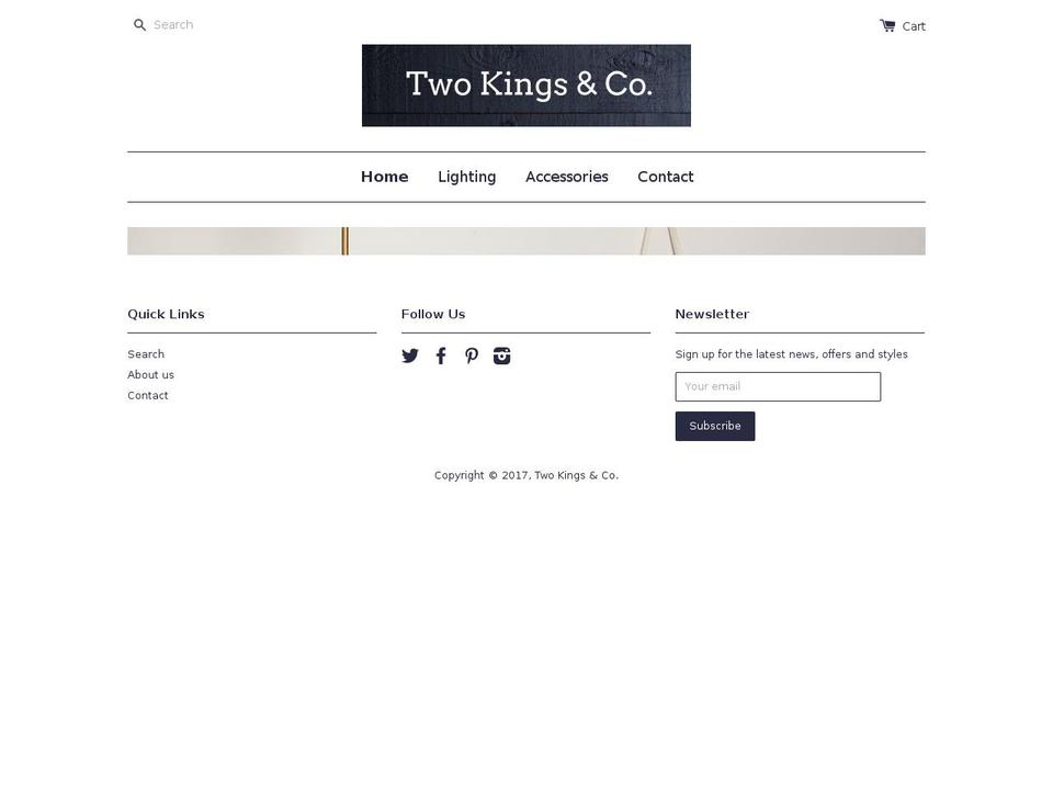 twokingsandco.com shopify website screenshot