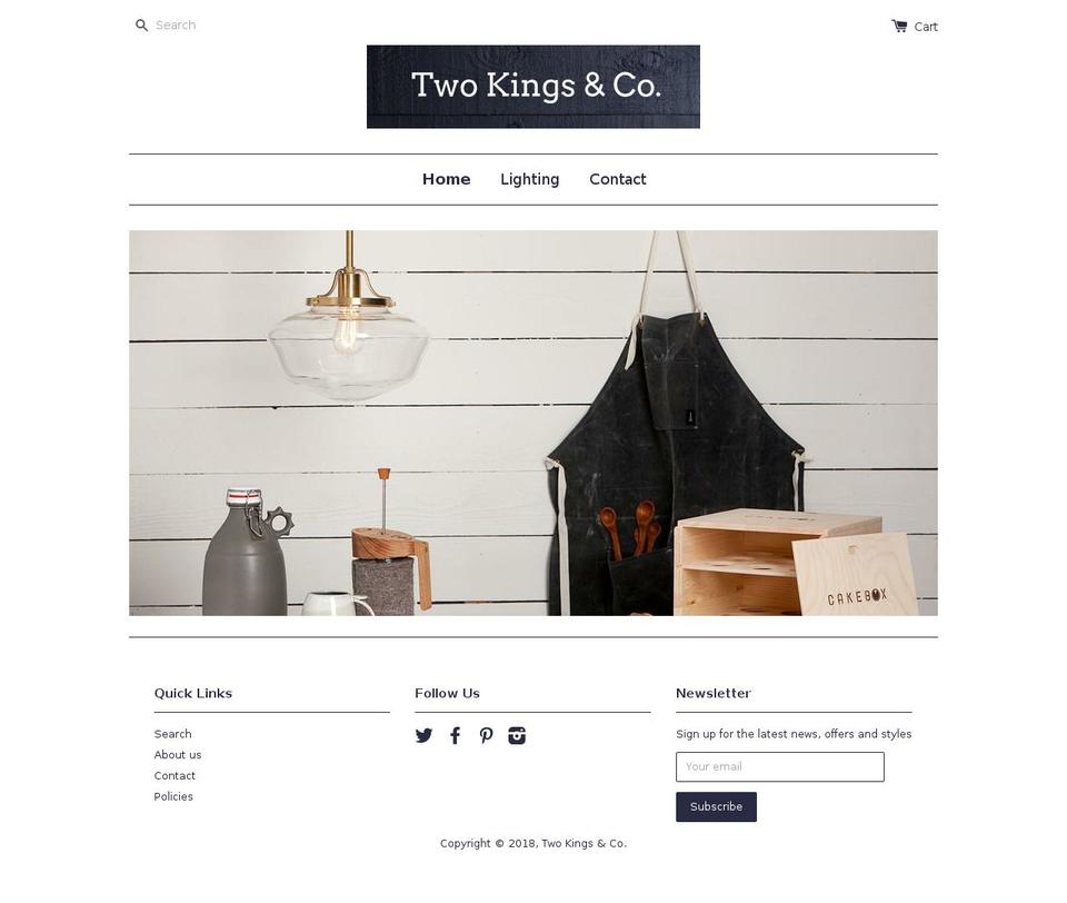 twokingsandcompany.com — Shopify storefront screenshot
