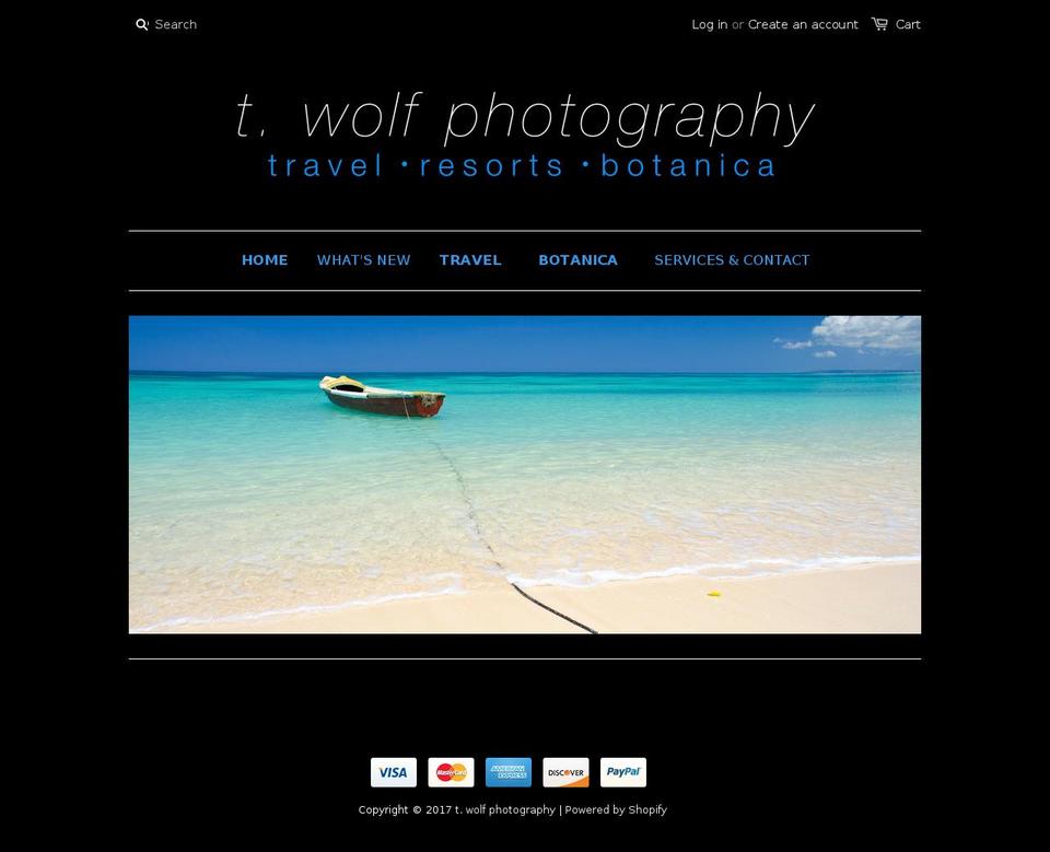 twolfphotography.com shopify website screenshot