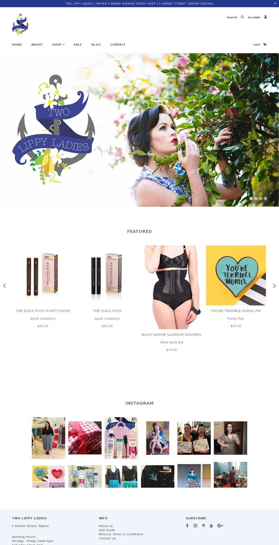 twolippyladies.com — Shopify storefront screenshot