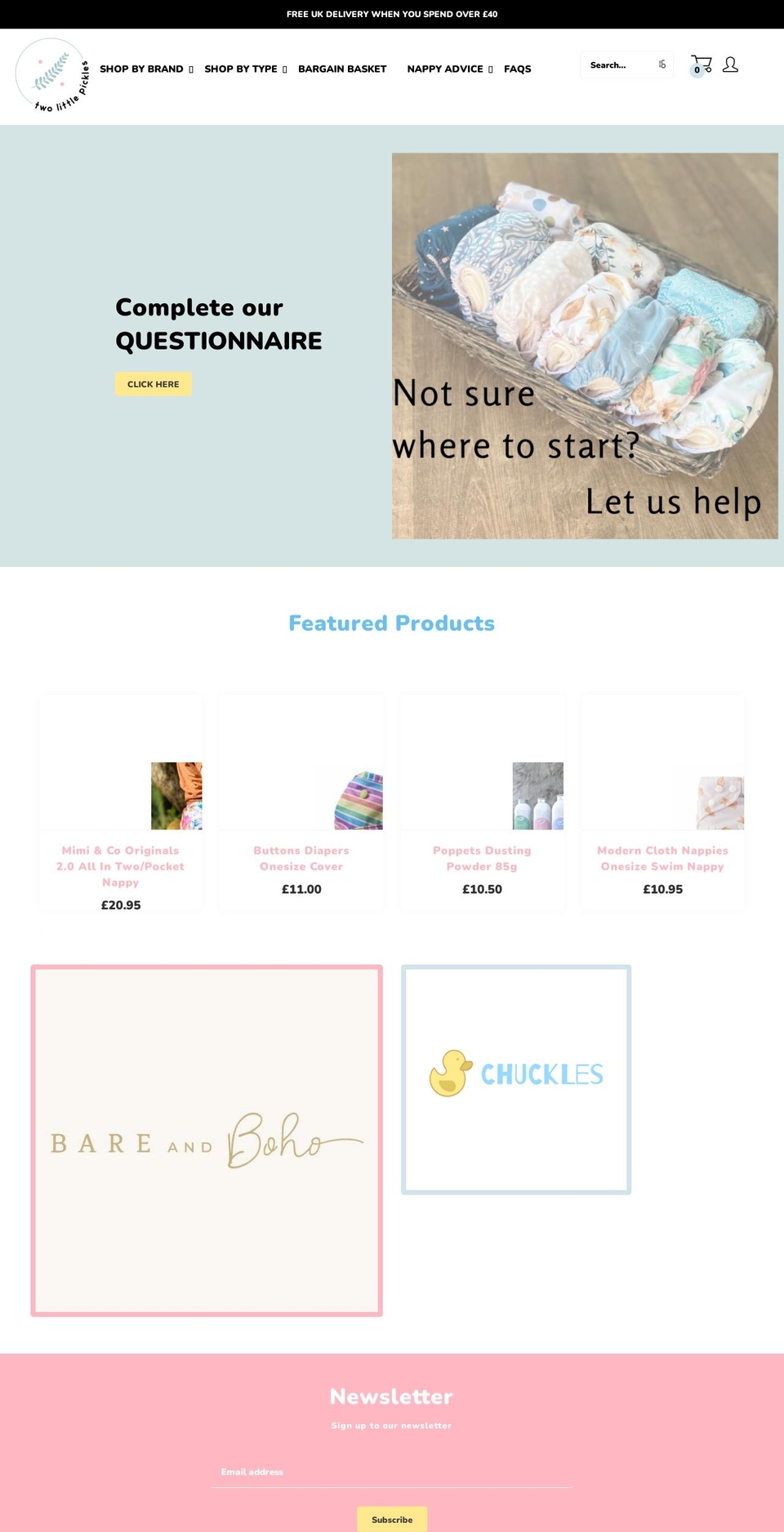 twolittlepickles.co.uk shopify website screenshot