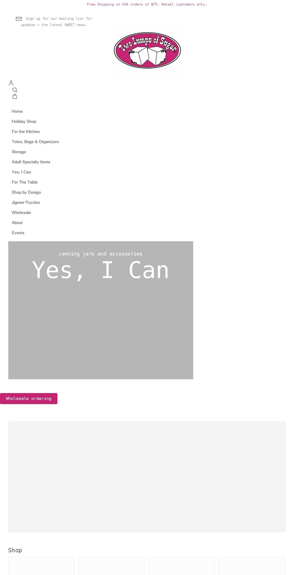 twolumpsofsugar.net shopify website screenshot