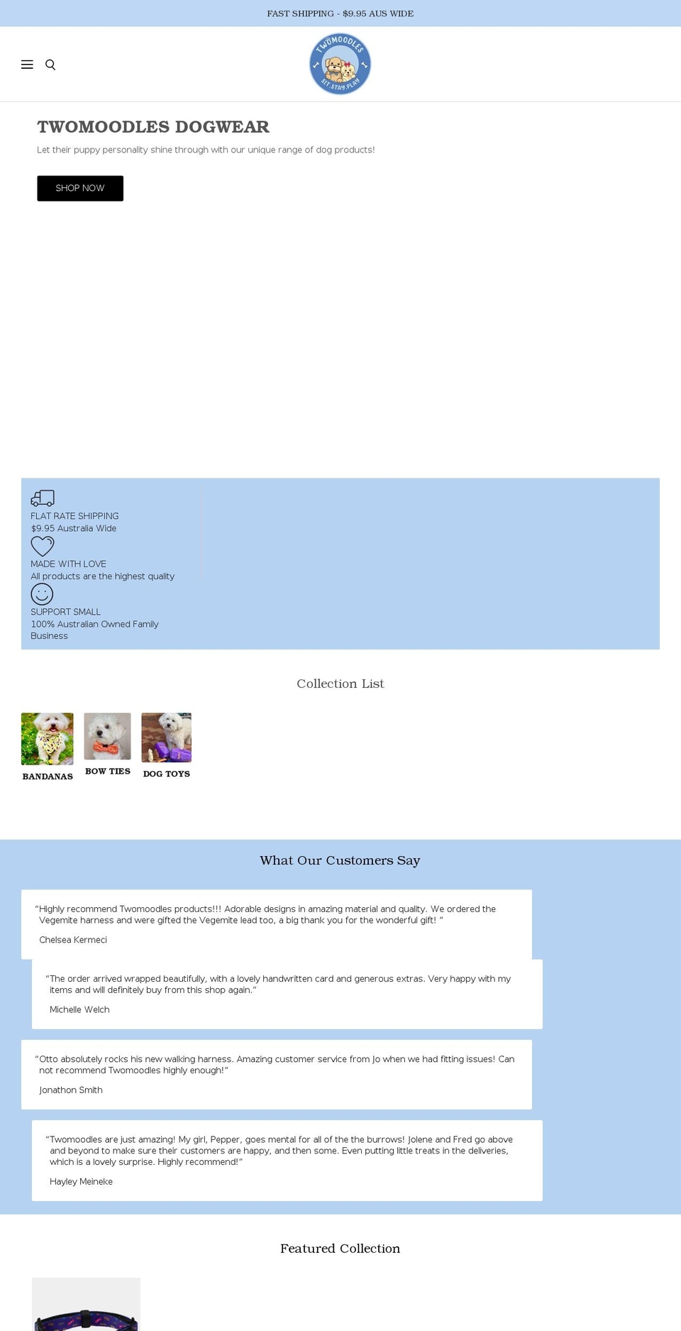 twomoodles.com.au shopify website screenshot