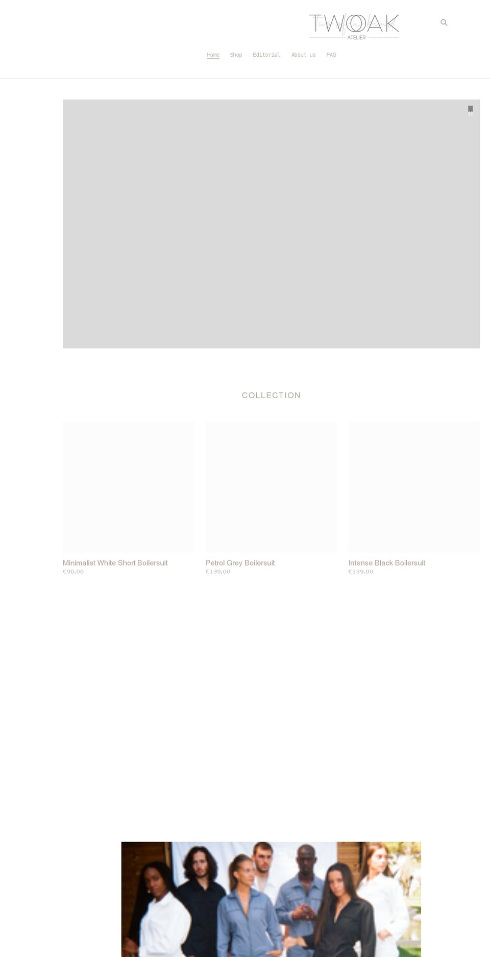 twooakatelier.com shopify website screenshot