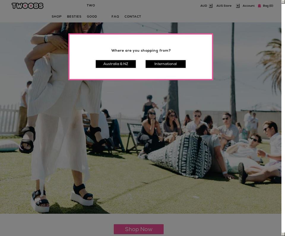 twoobs.com shopify website screenshot