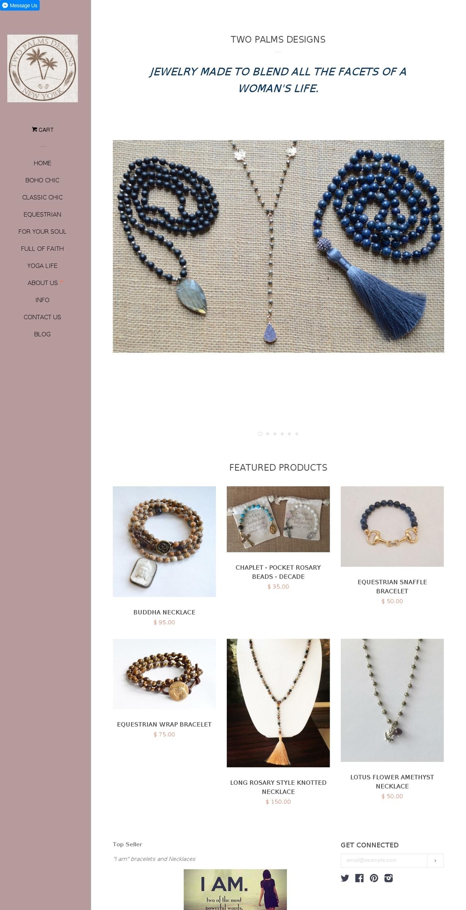 twopalmsdesigns.com shopify website screenshot