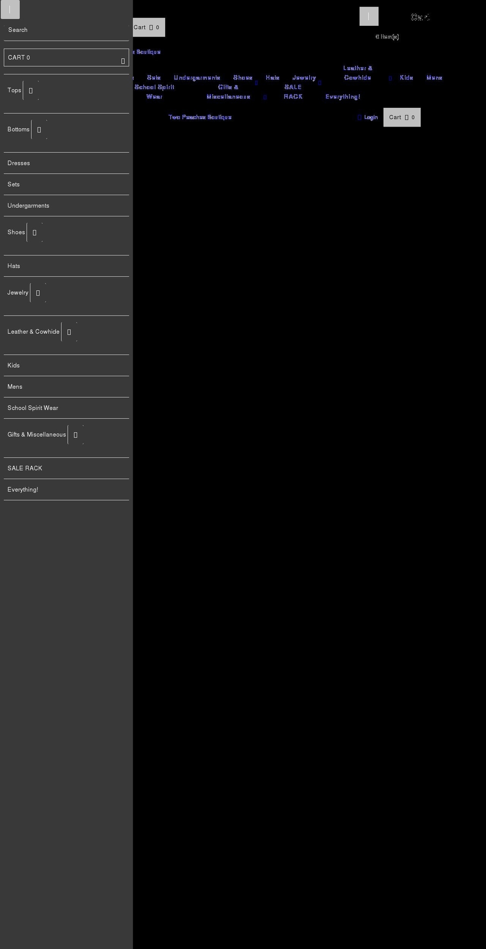 twopeachesboutique.com shopify website screenshot