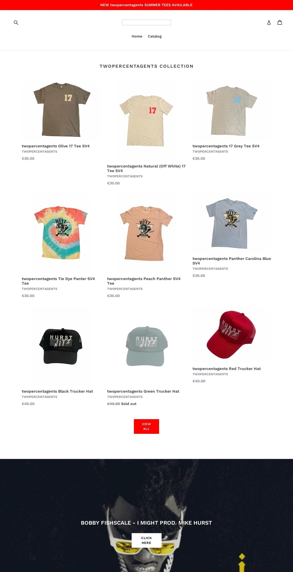 twopercentagents.com shopify website screenshot