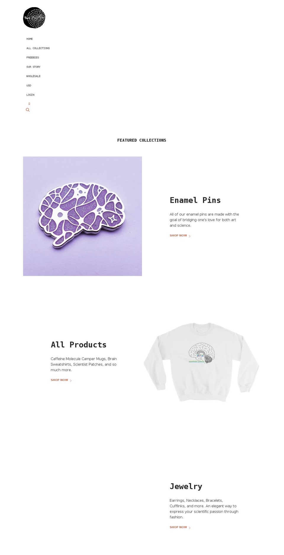 twophotonart.com shopify website screenshot