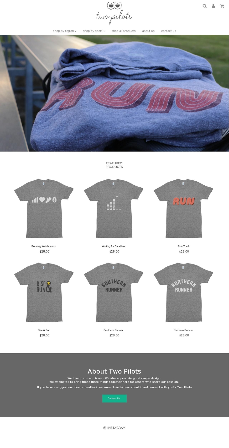 twopilotsrun.com shopify website screenshot