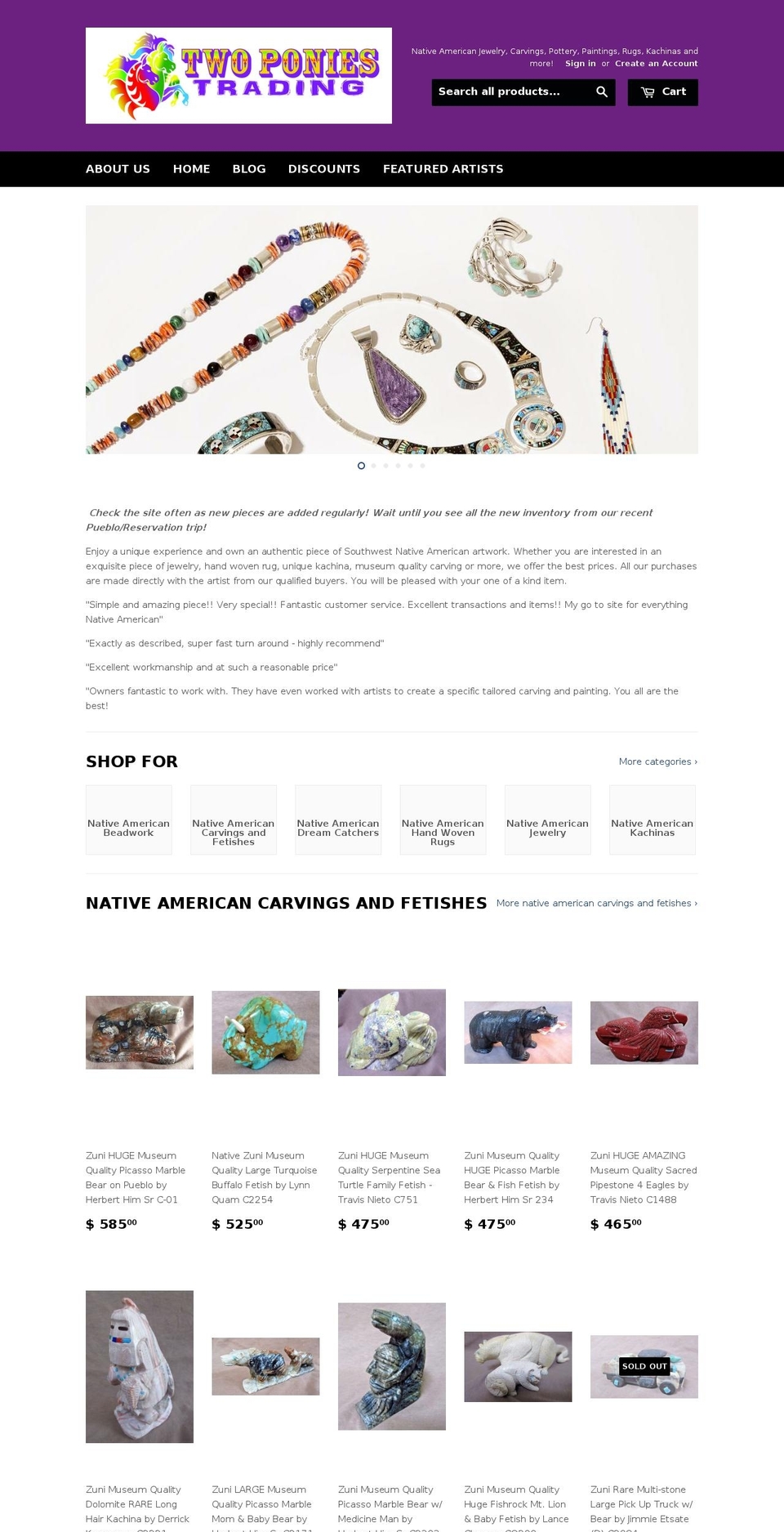 qeretail Shopify theme site example twoponiestrading.com