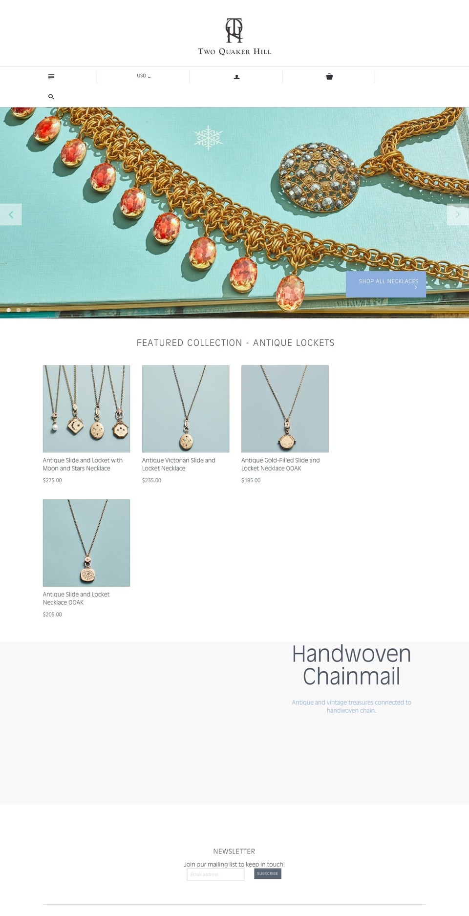 twoquakerhill.com — Shopify storefront screenshot