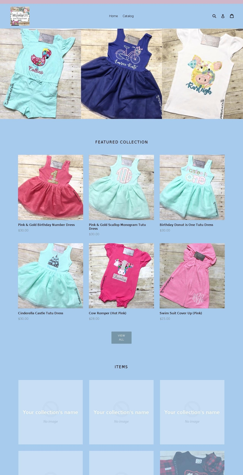 twosewincute.com — Shopify storefront screenshot