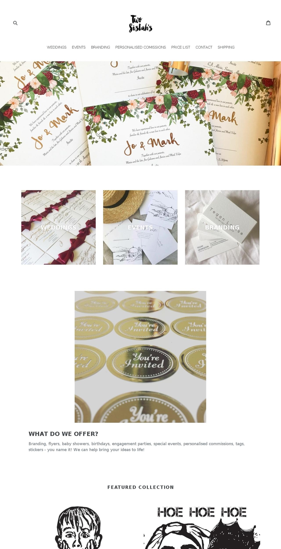 twosistahsdesigns.com — Shopify storefront screenshot