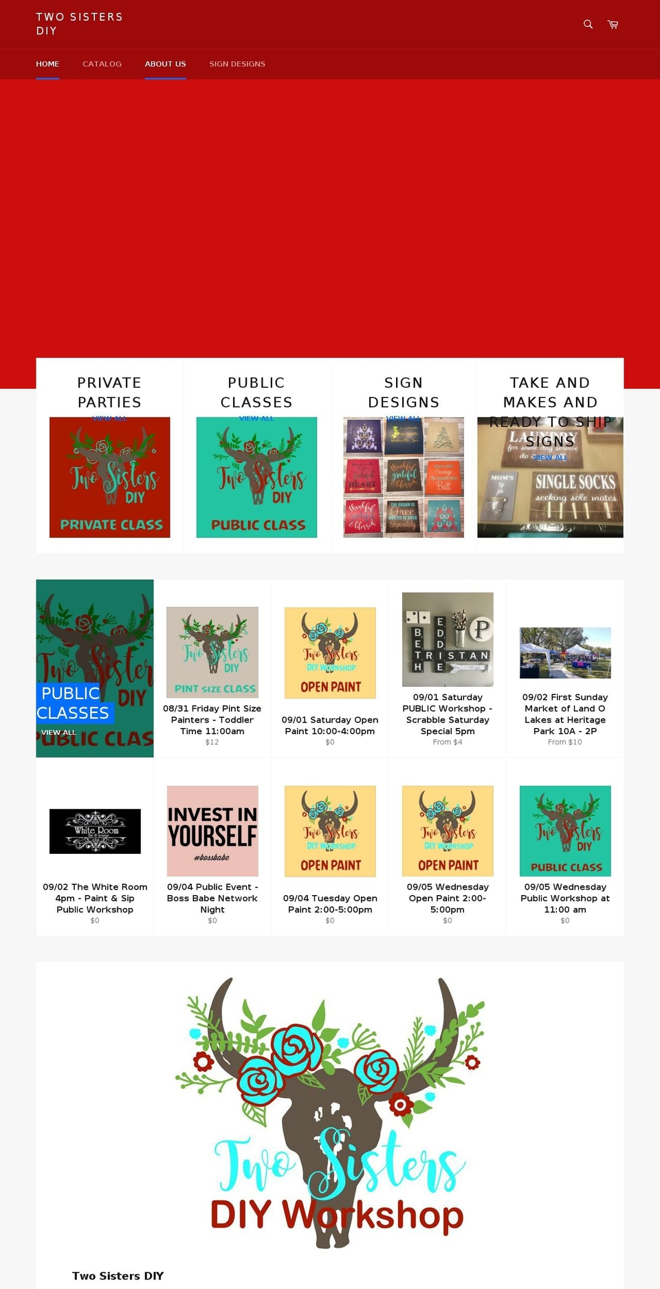 twosistersdiy.com — Shopify storefront screenshot