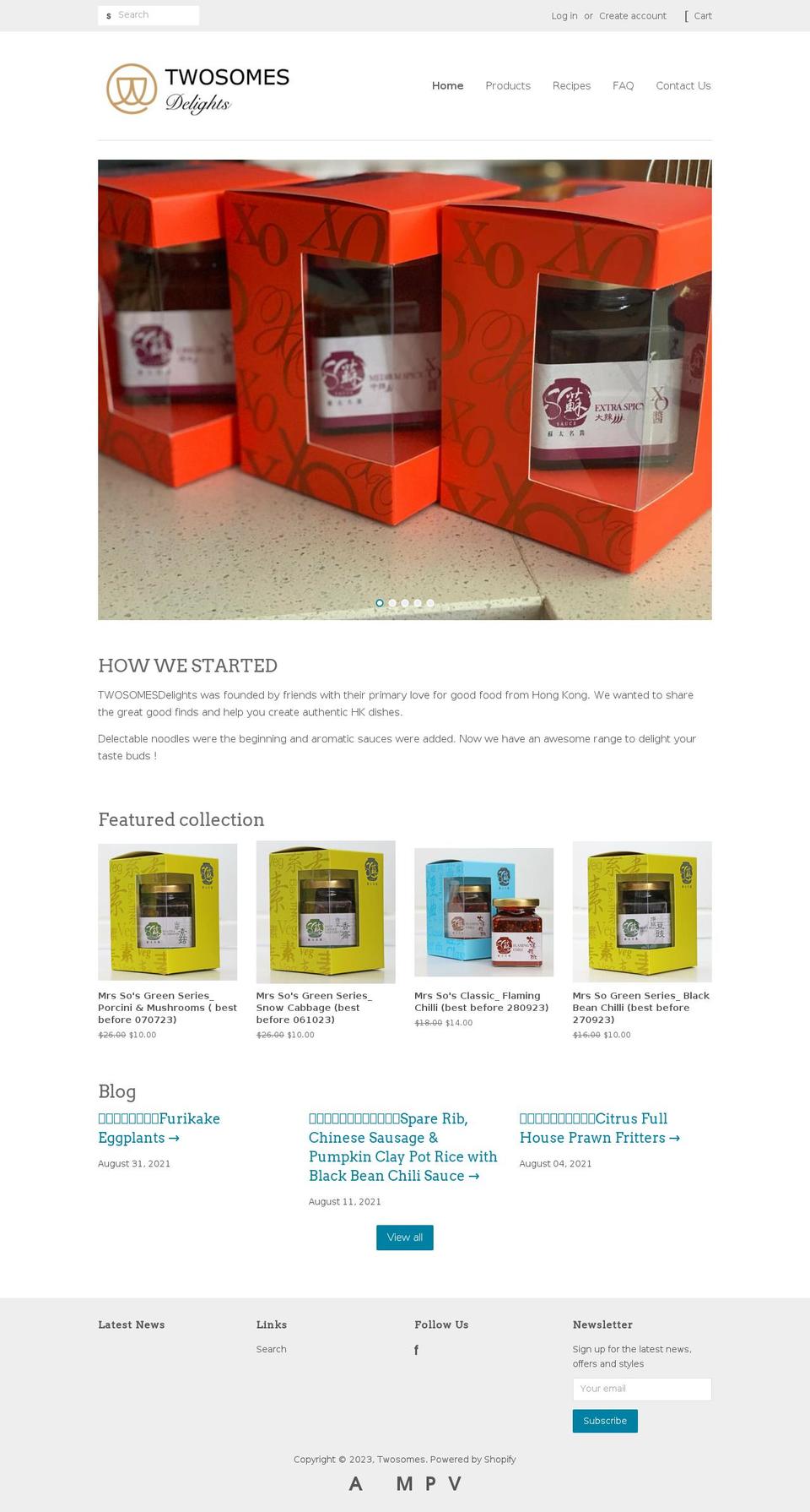 twosomes-sg.com — Shopify storefront screenshot