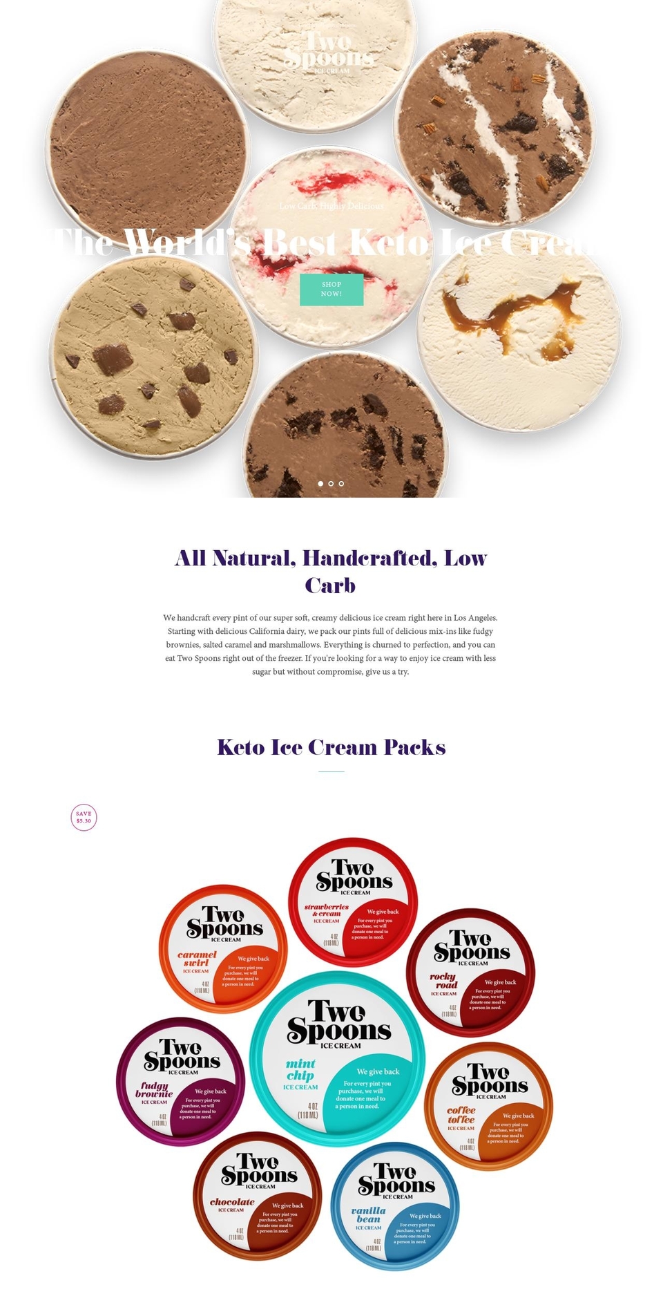 twospoonscreamery.com shopify website screenshot