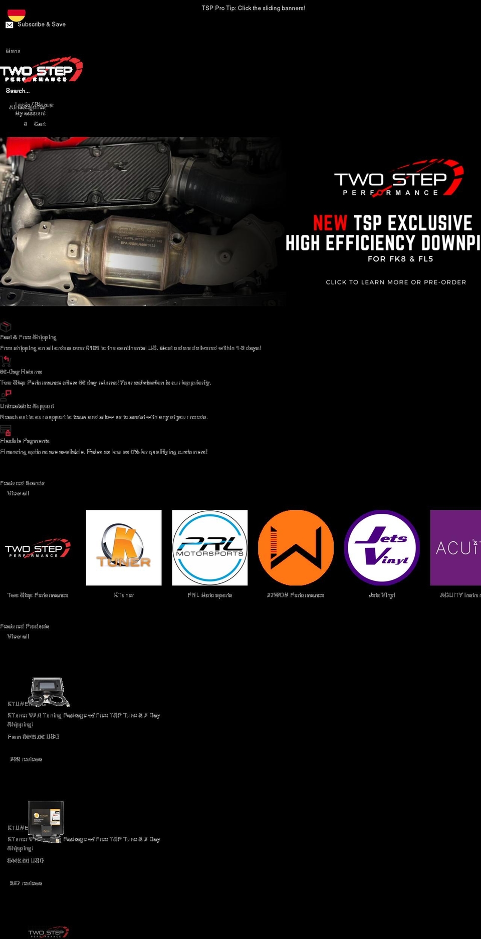 twostepperformance.com — Shopify storefront screenshot