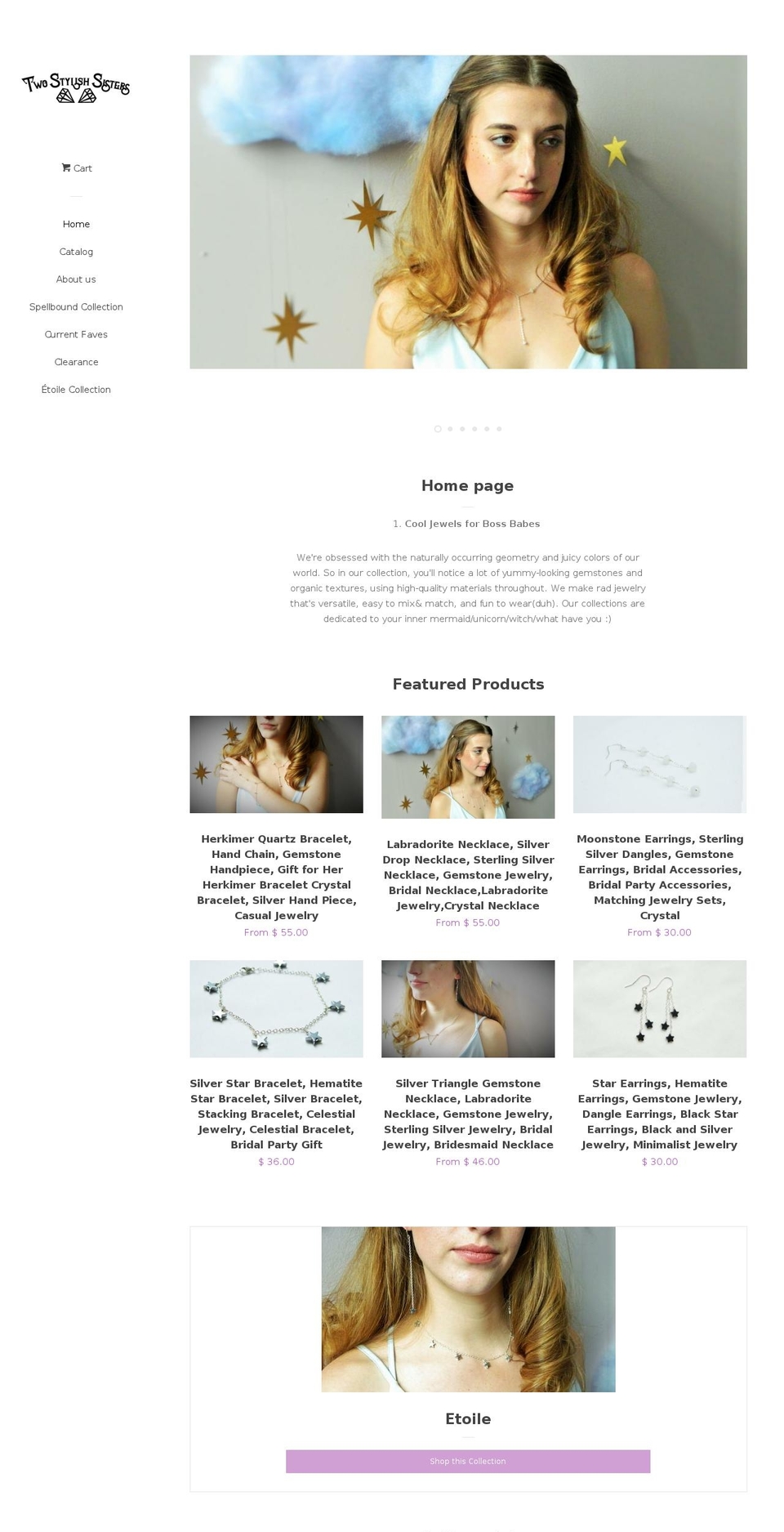 twostylishsisters.com shopify website screenshot