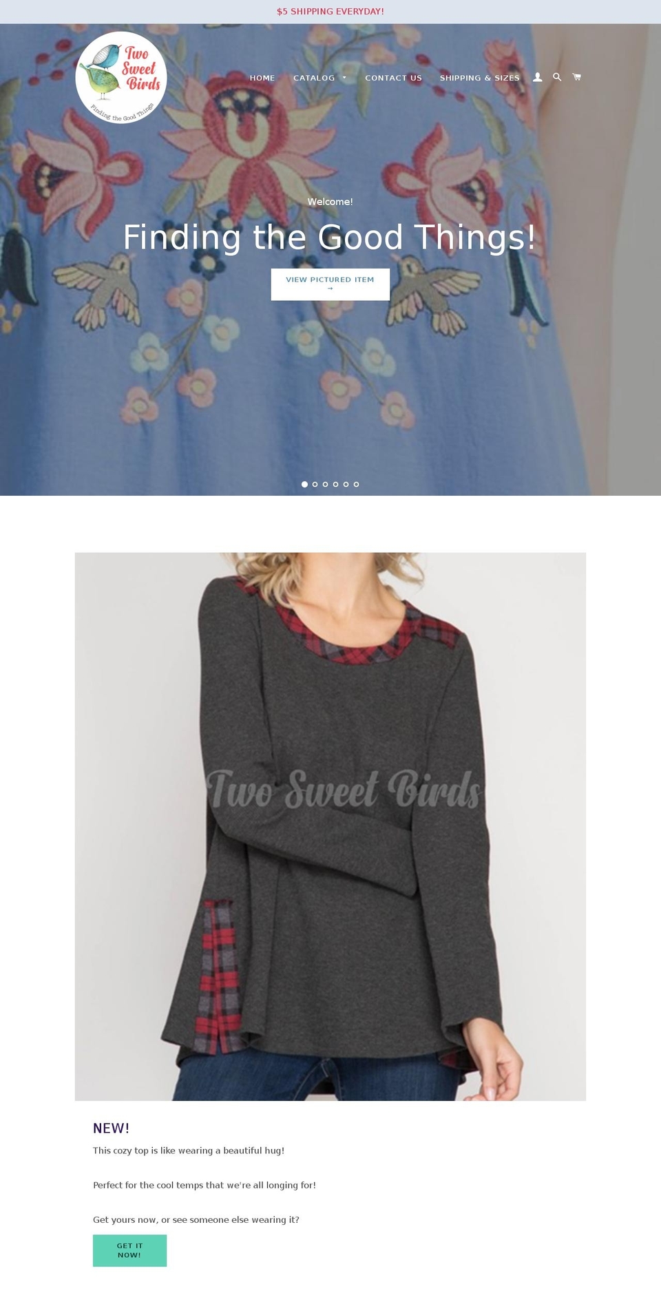 twosweetbirds.com — Shopify storefront screenshot