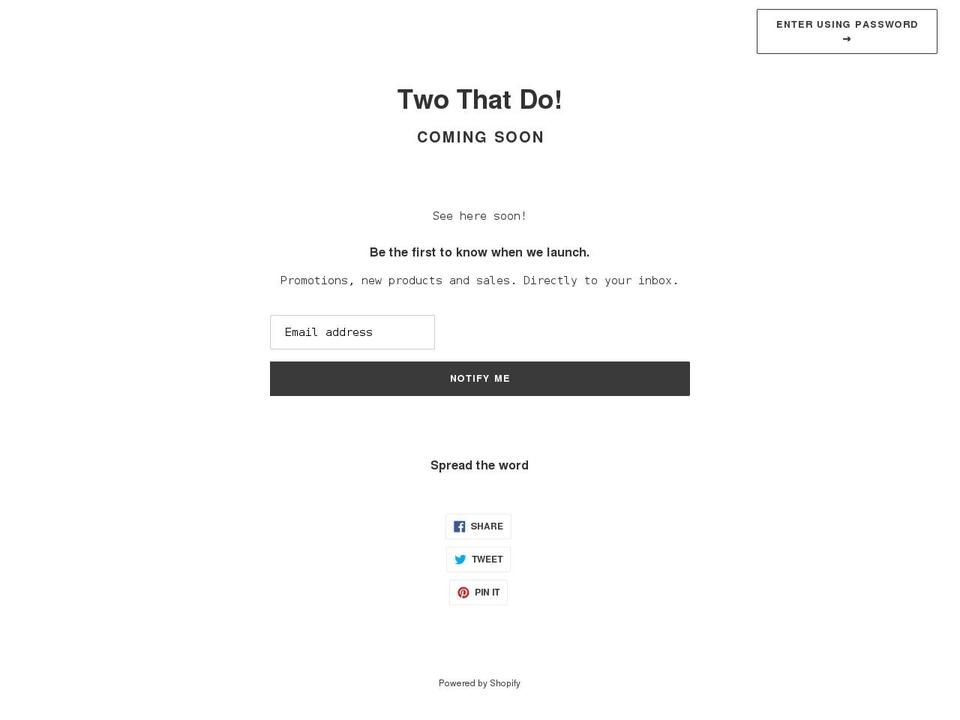twothatdo.com shopify website screenshot
