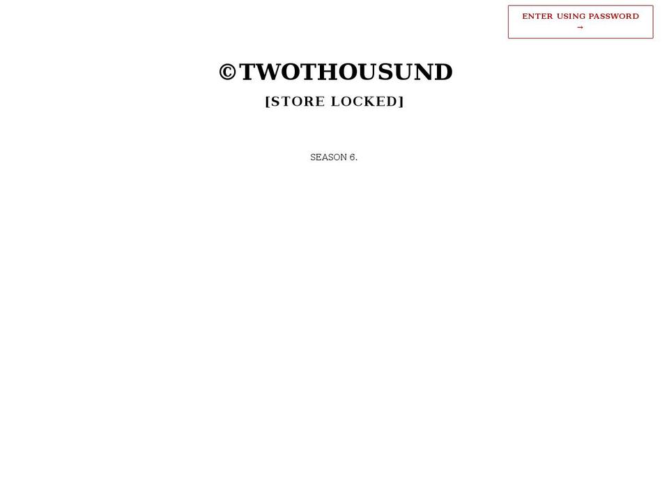 twothousund.myshopify.com shopify website screenshot