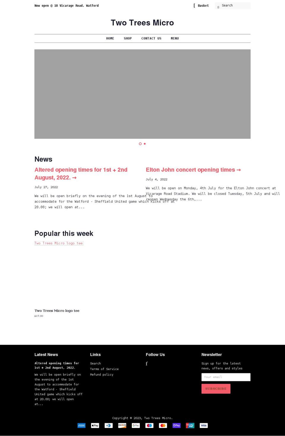 twotreesmicro.com shopify website screenshot