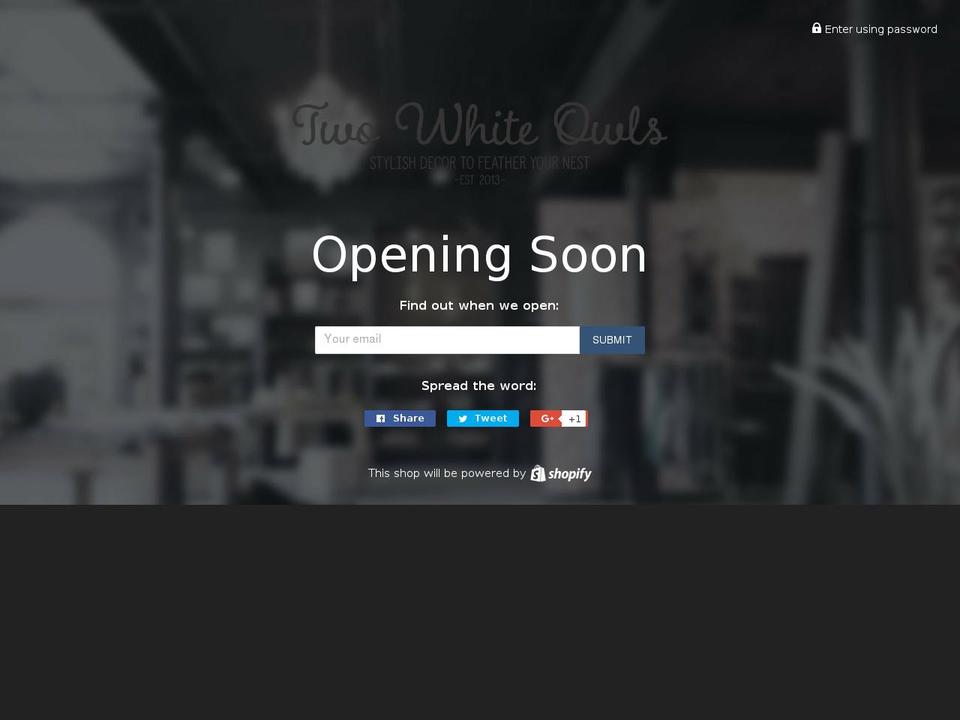 twowhiteowls.com — Shopify storefront screenshot