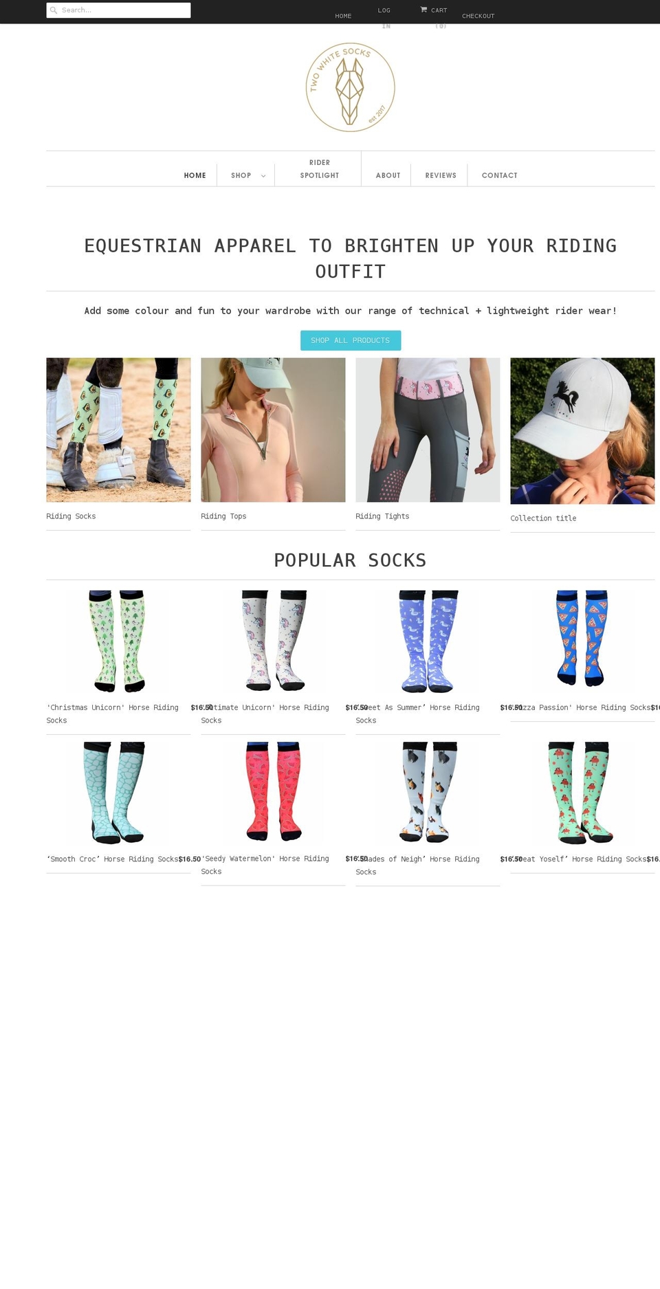 twowhitesocks.com.au shopify website screenshot