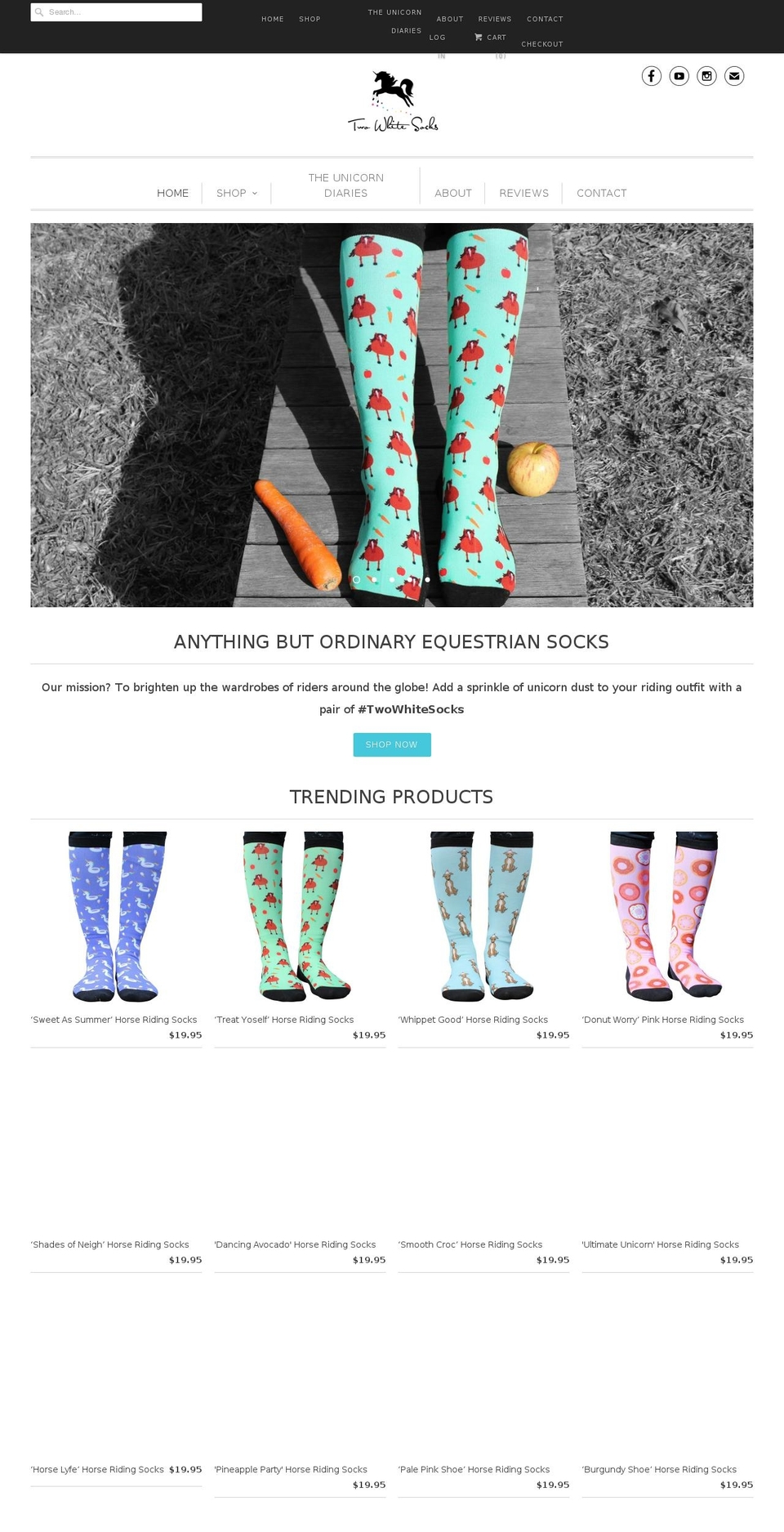 OOTS Support Shopify theme site example twowhitesocks.com