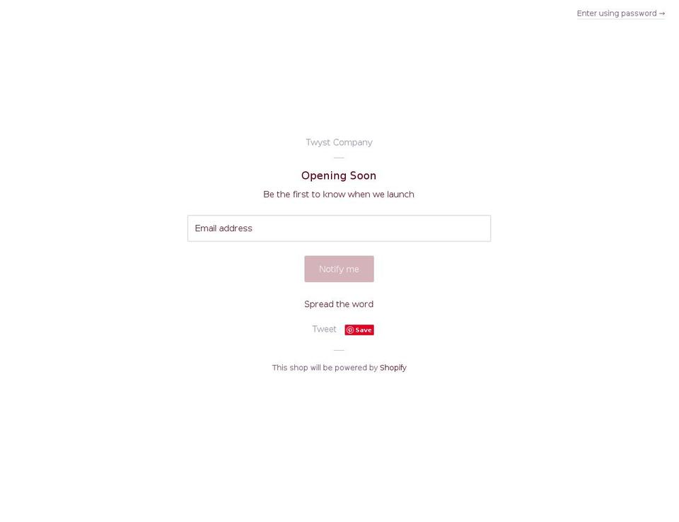 twystcompany.com shopify website screenshot