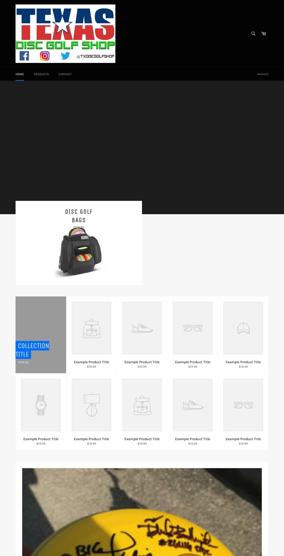 txdiscgolfshop.com — Shopify storefront screenshot