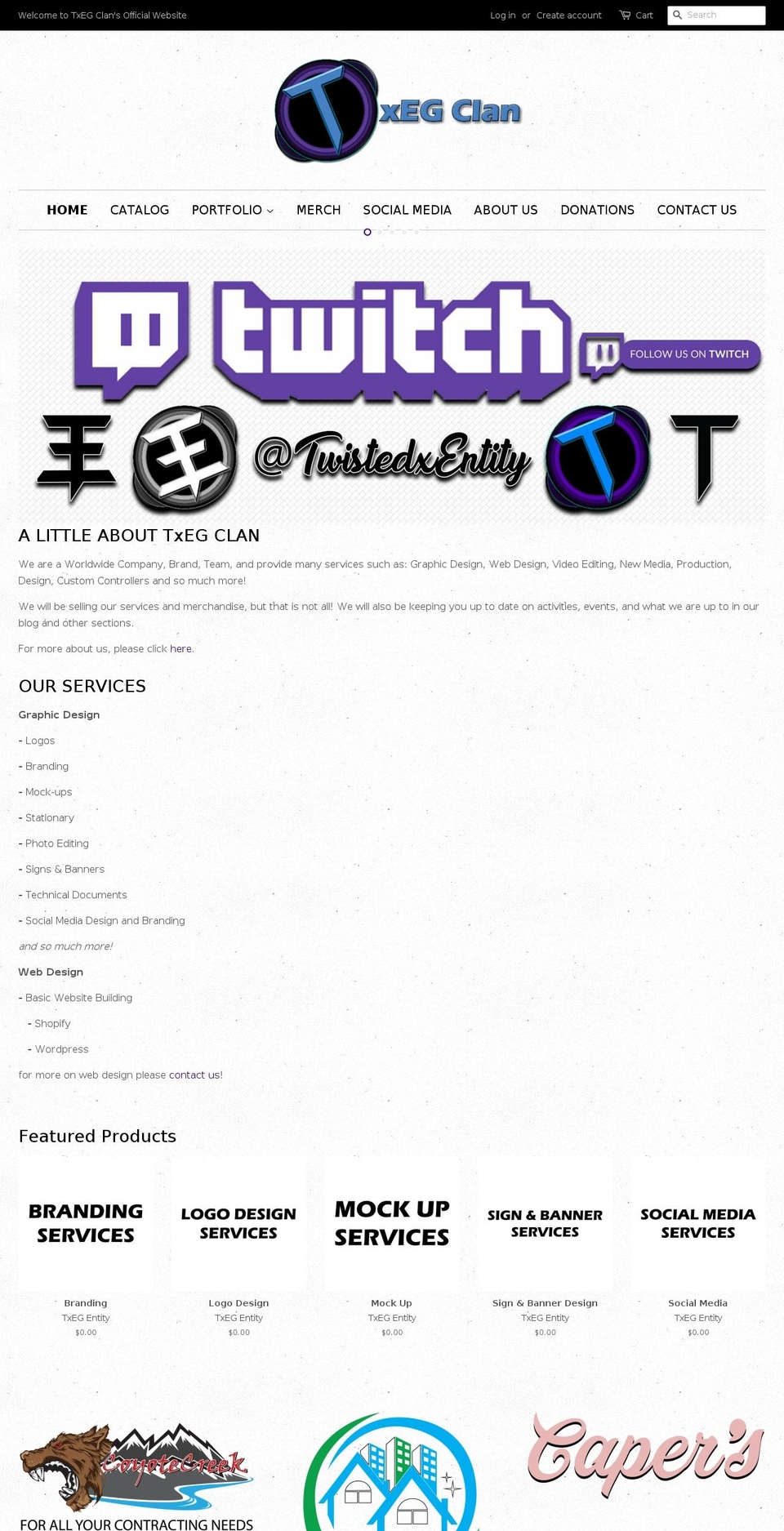 txegclan.com — Shopify storefront screenshot