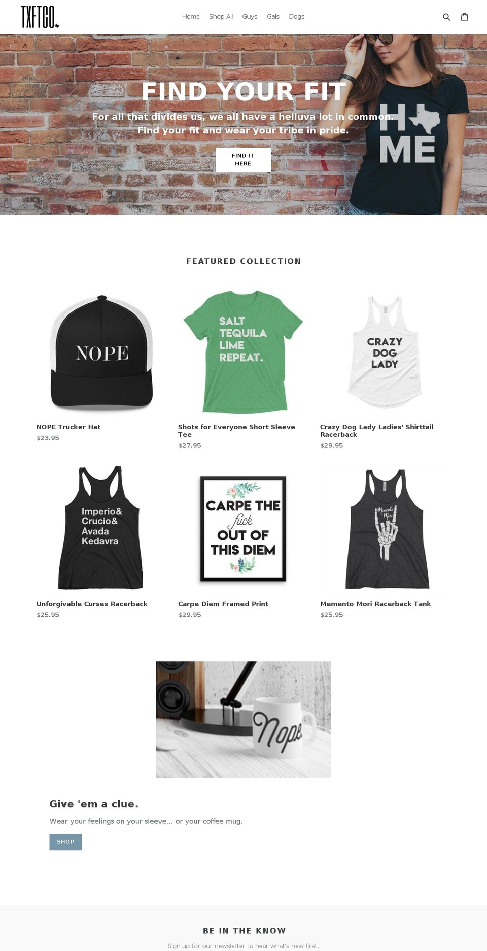 txftco.com shopify website screenshot