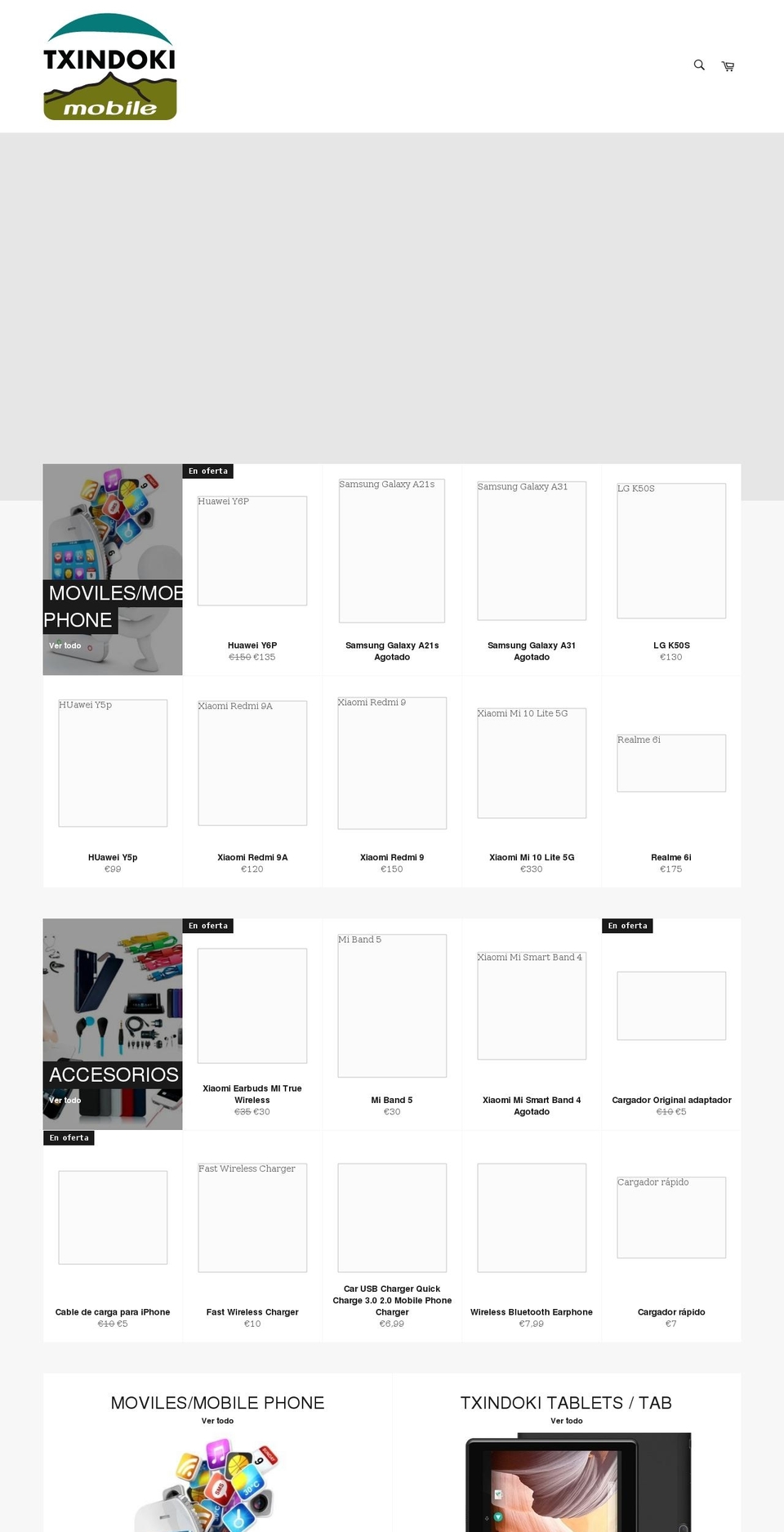 txindokimoviles.com shopify website screenshot