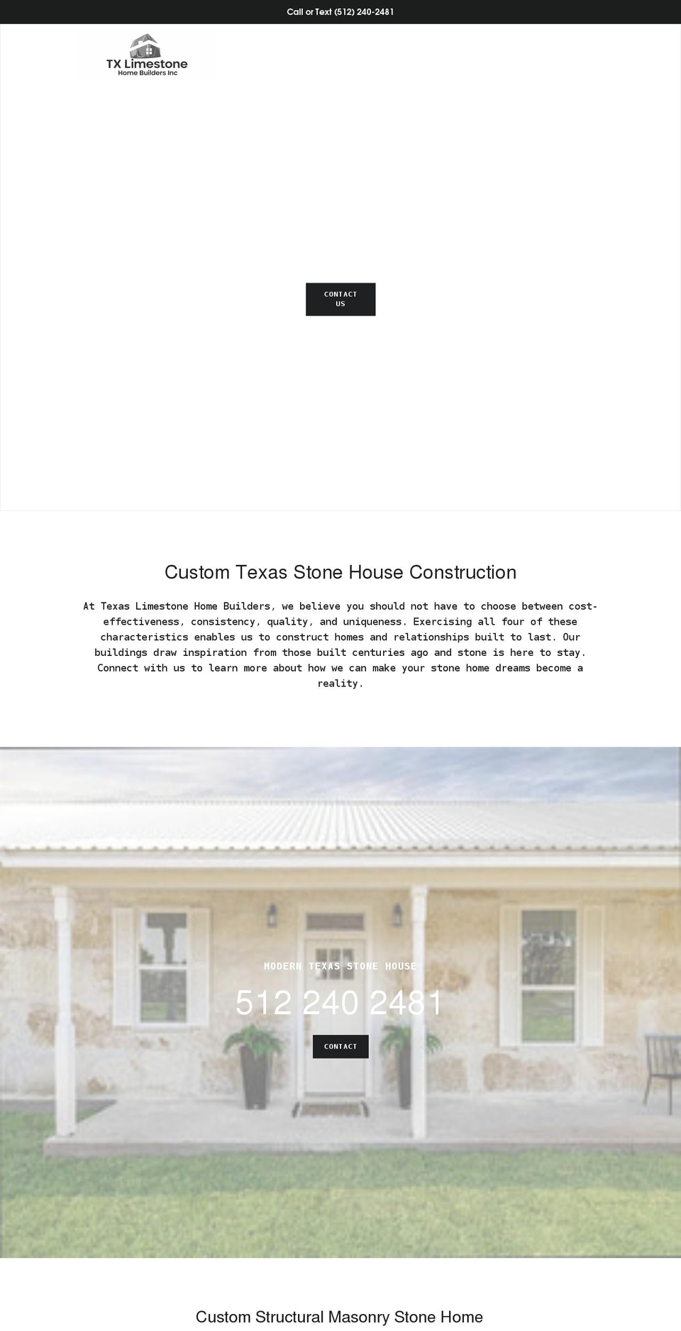 txlimestonehomebuilders.com shopify website screenshot
