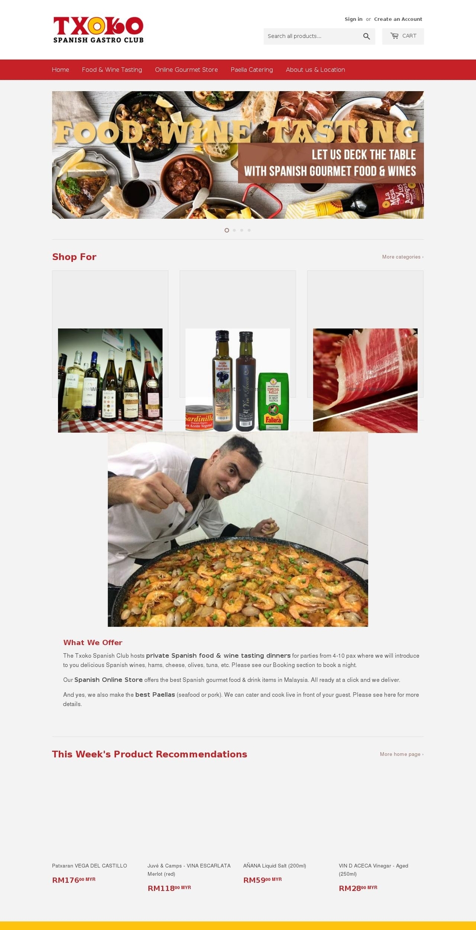 txoko-club.com shopify website screenshot