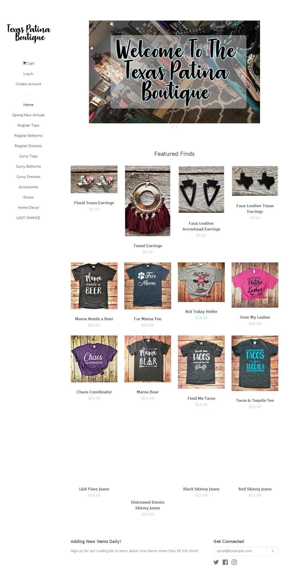 txpatina.com shopify website screenshot