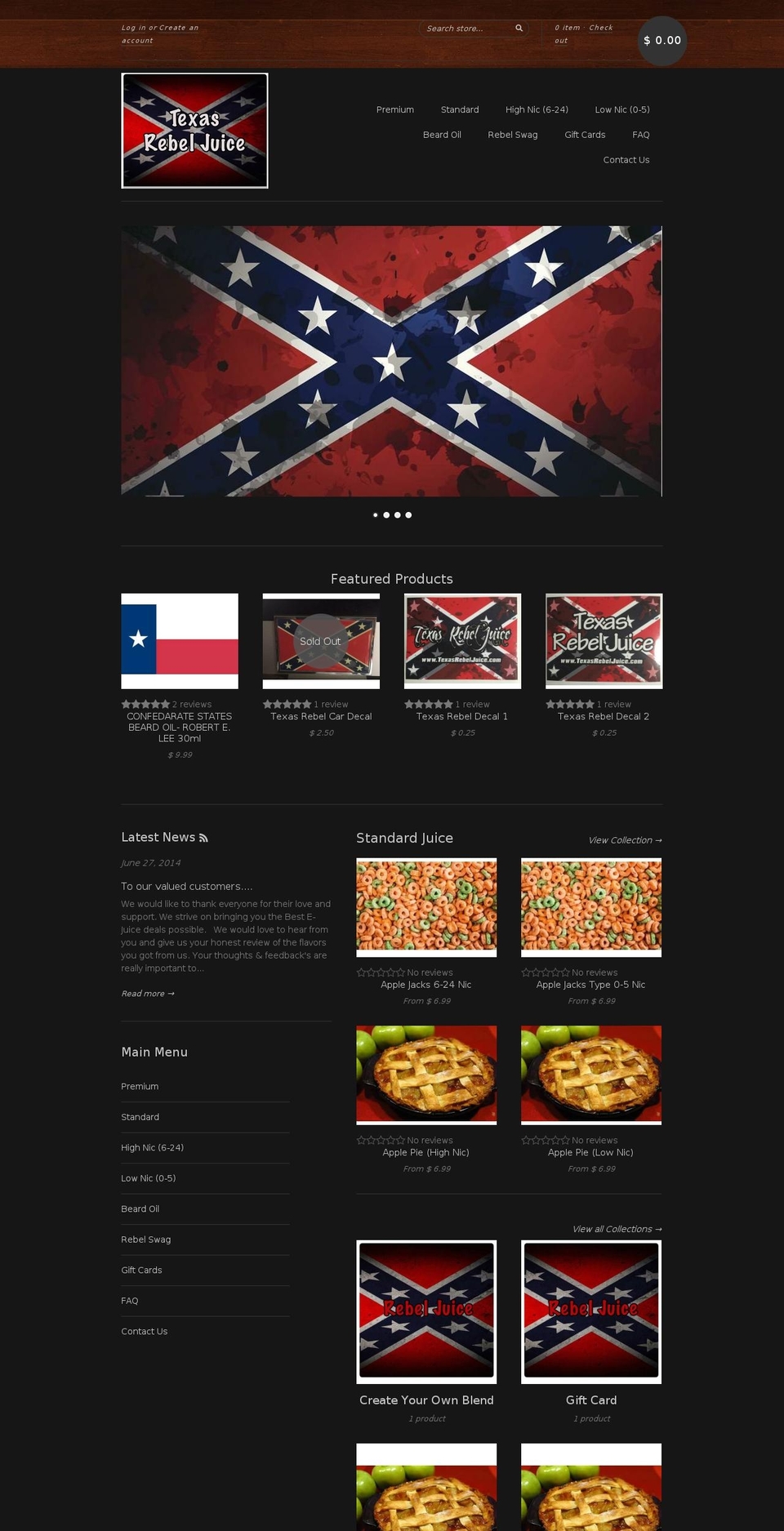 txrebeljuice.com shopify website screenshot