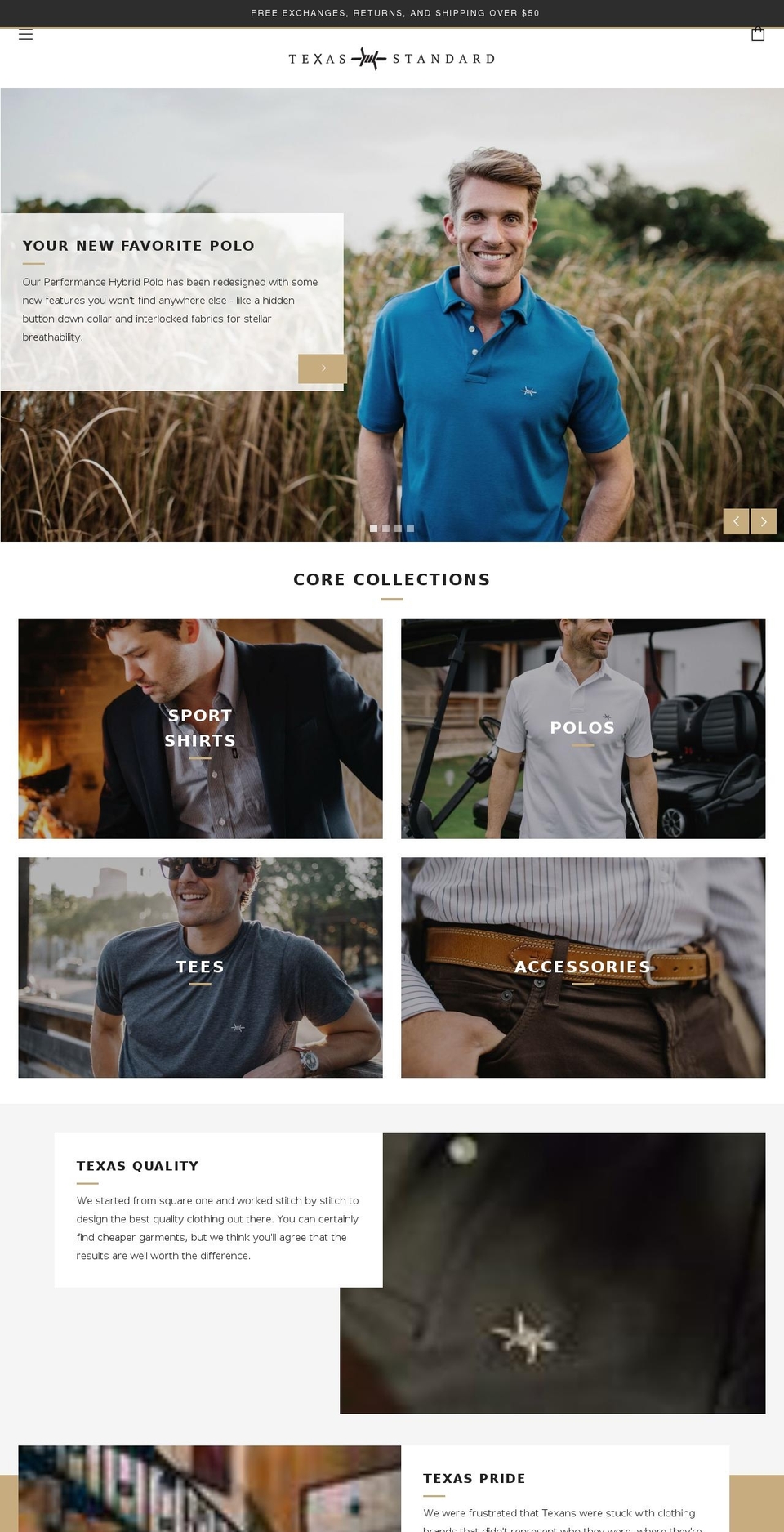 txstandardclothing.com — Shopify storefront screenshot