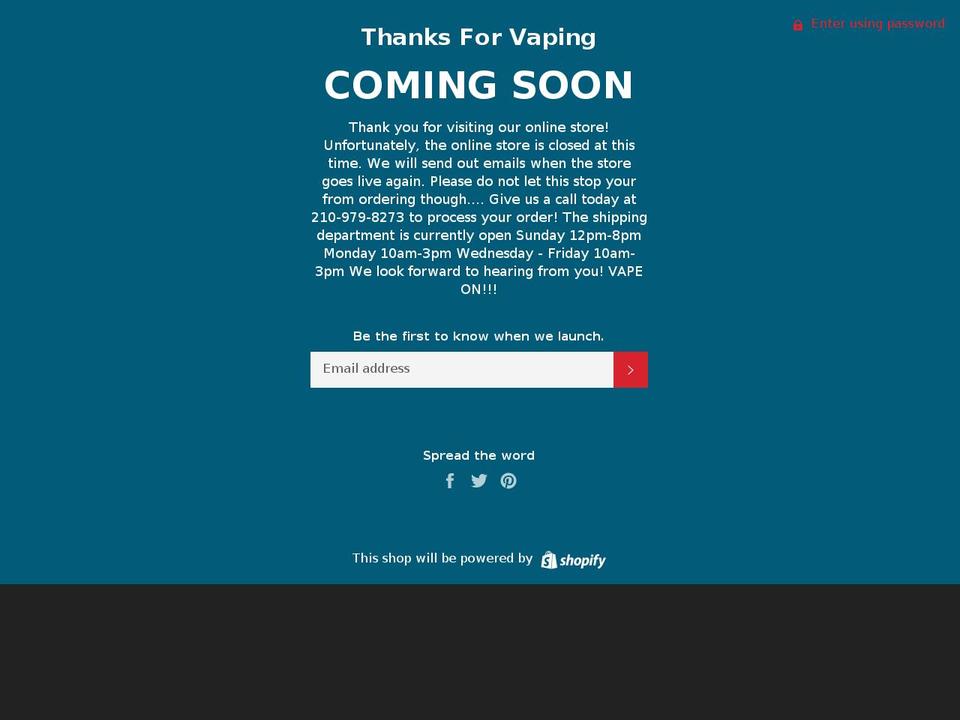 txvaping.com — Shopify storefront screenshot