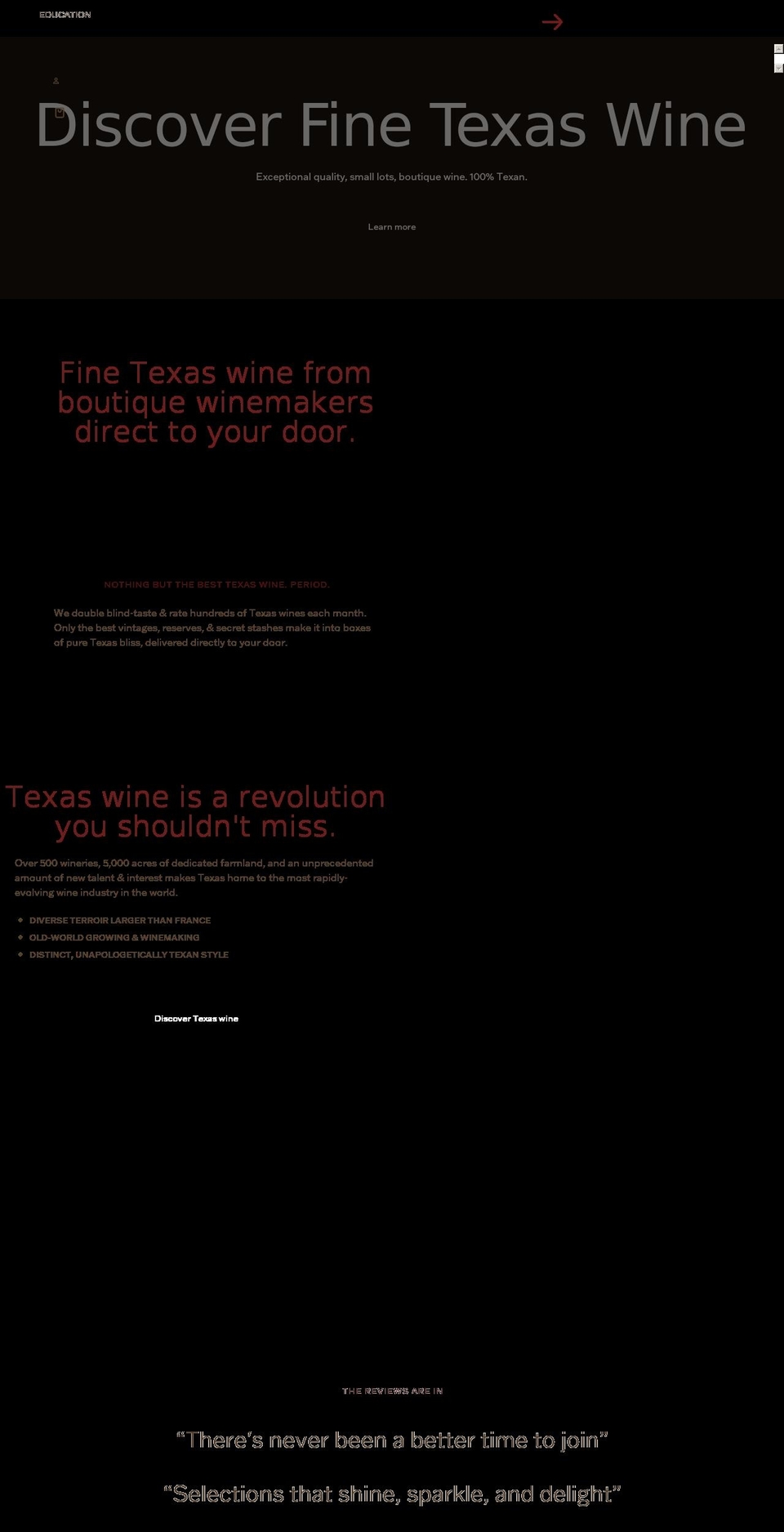 txwine.com shopify website screenshot