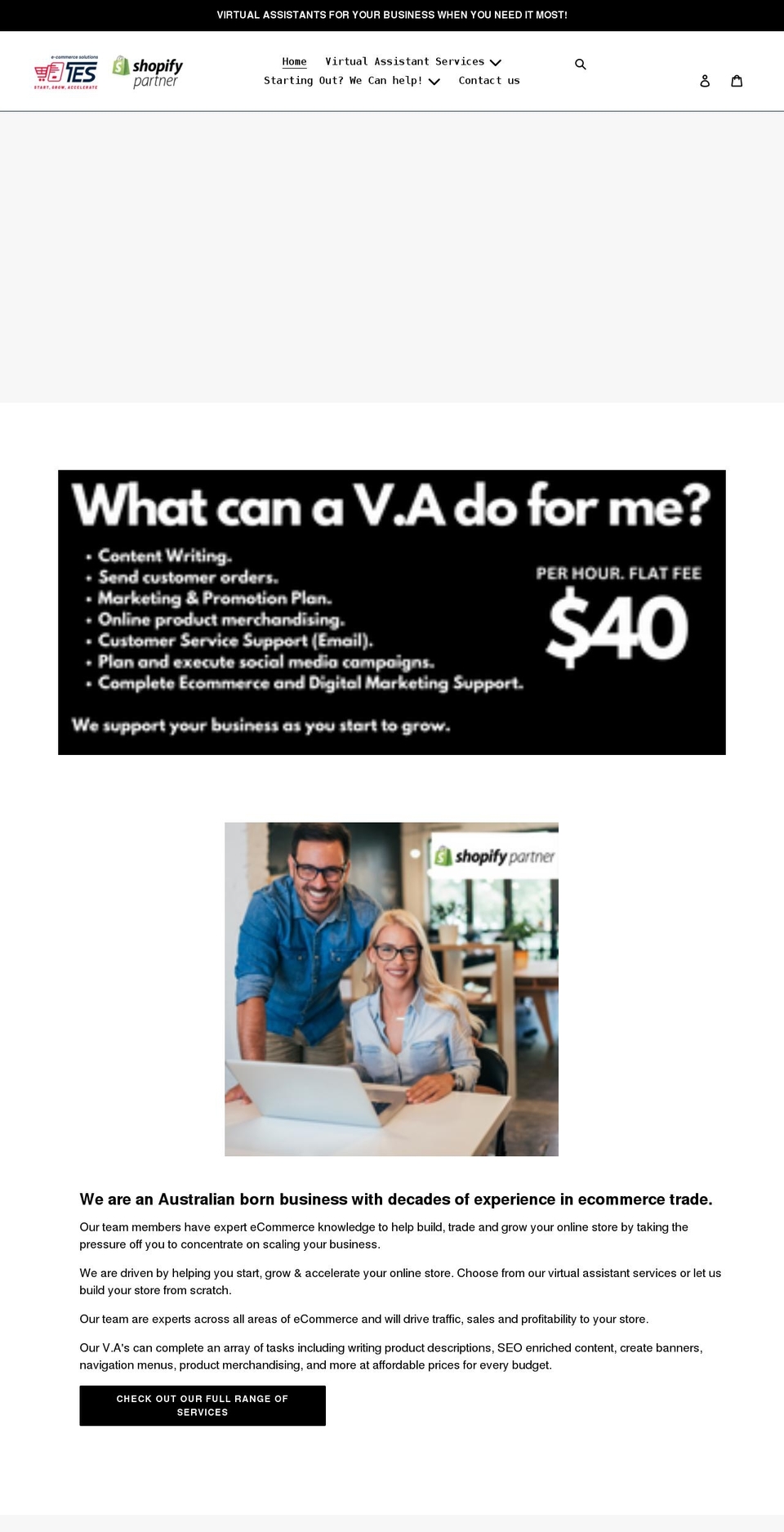 tyackecommsolutions.com.au shopify website screenshot