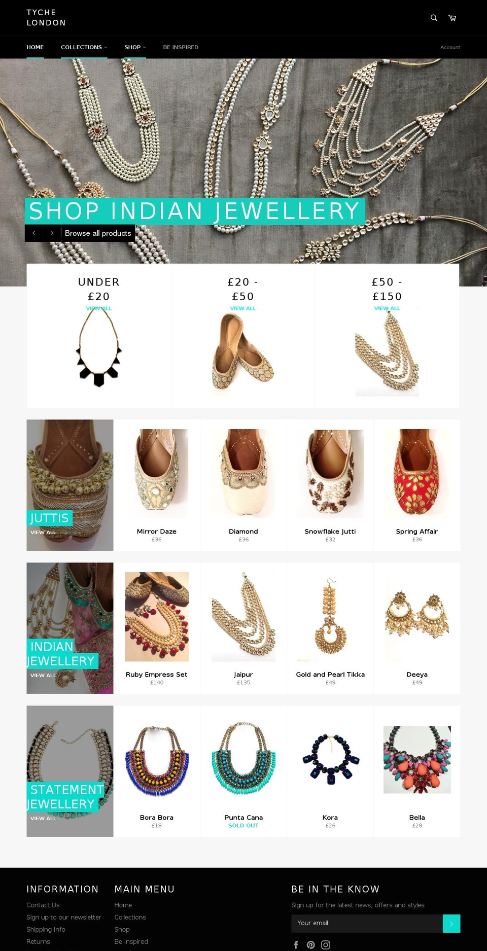 tyche-jewellery.com — Shopify storefront screenshot
